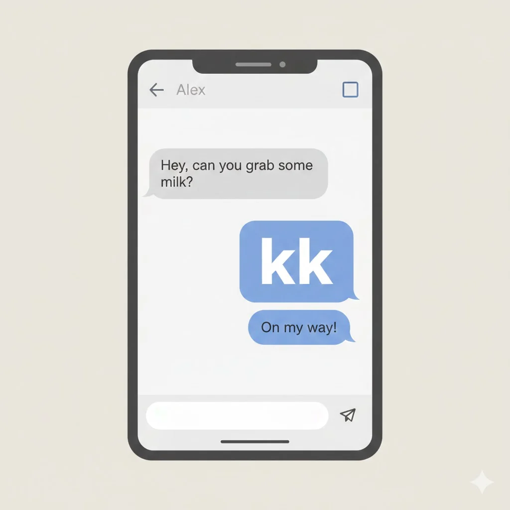 what does kk mean in a text