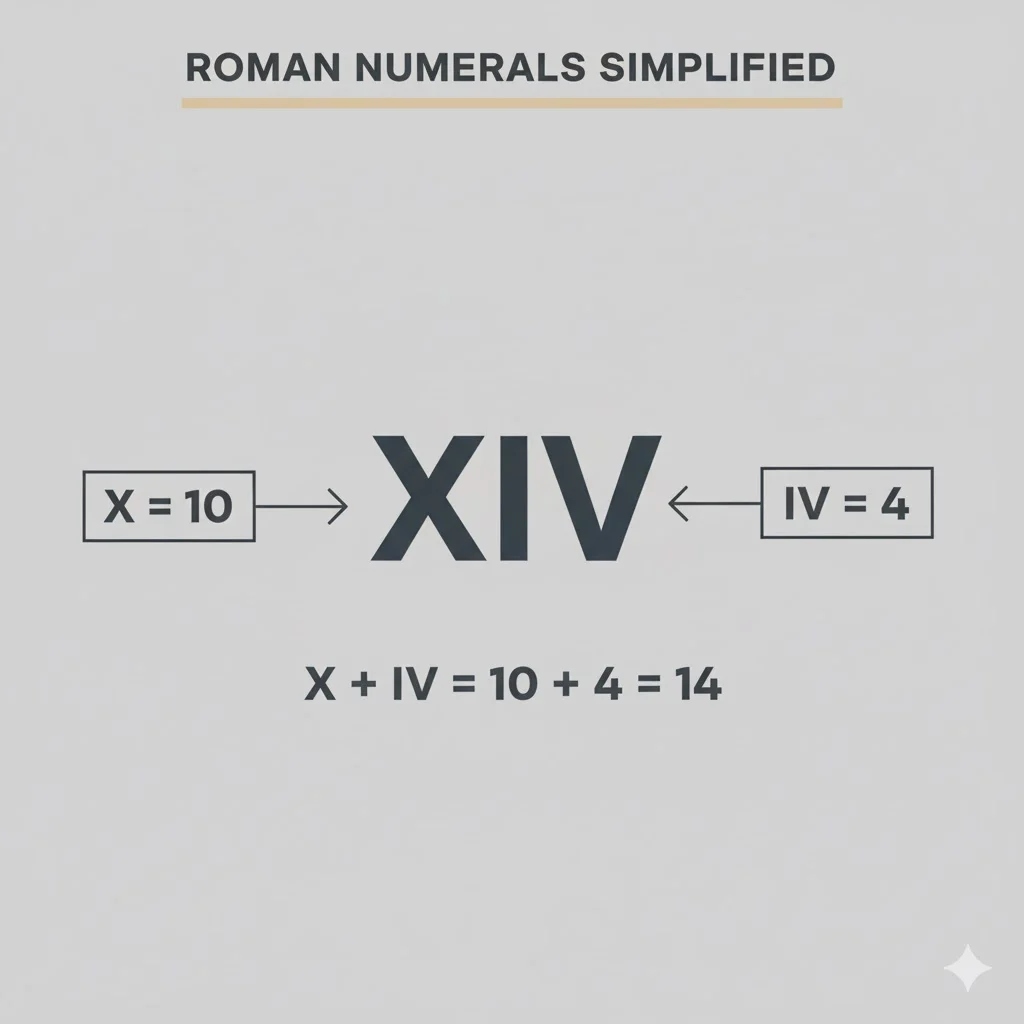 what does xiv mean in roman numerals