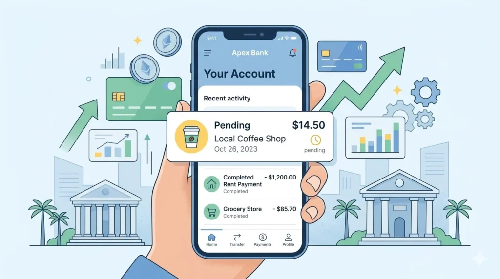 what does pending mean in banking