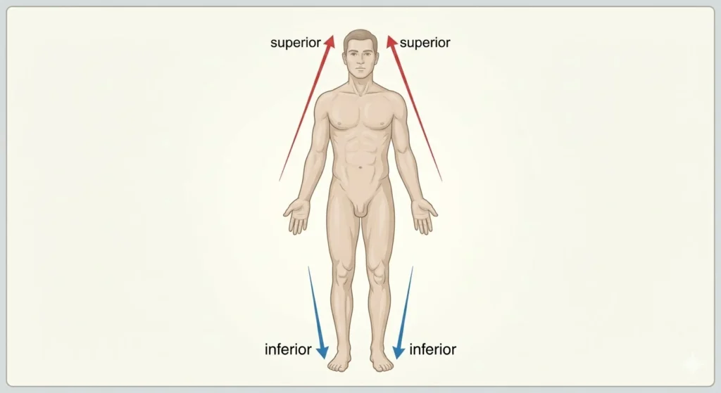 what does superior mean in anatomy