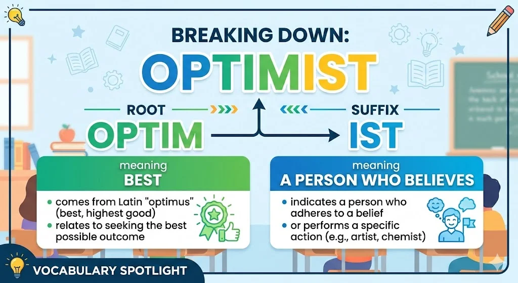 what does the suffix ist mean in optimist