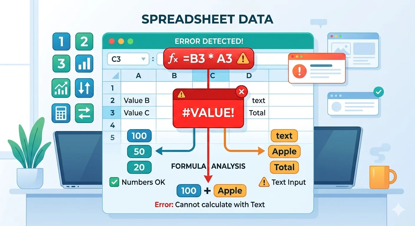 What Does #VALUE Mean in Excel? Causes, Fixes, and Examples for 2026